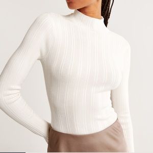 Abercrombie & Fitch White Ribbed Bodysuit